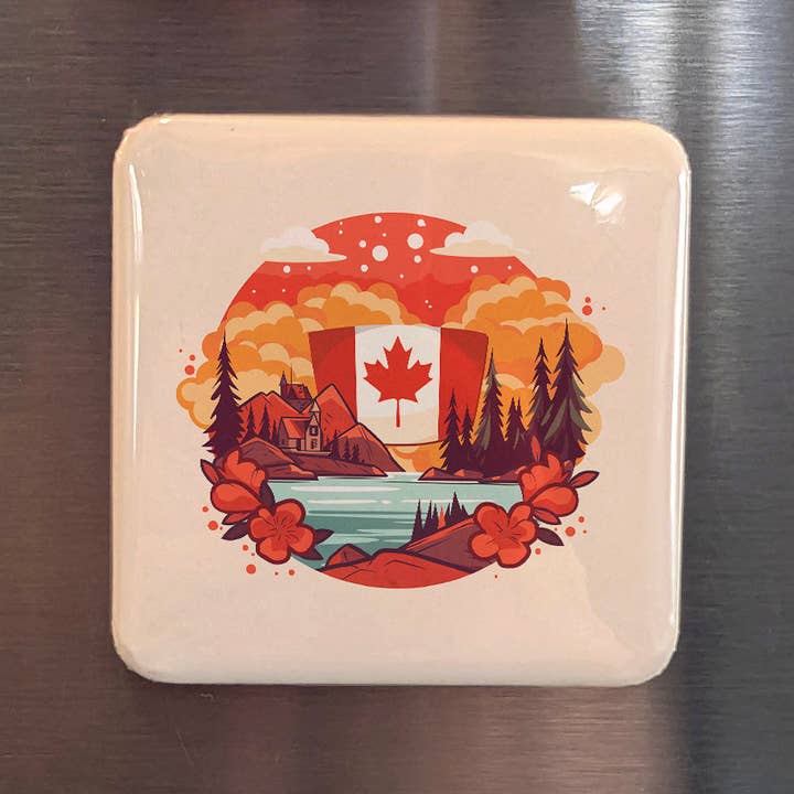 Kanada-flagga och natur kylskåpsmagnet för wholesale av PhiloPerse