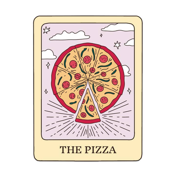 Pizza Tarot Card Vinyl klistermærke for engroshandel hos The BFF Shop