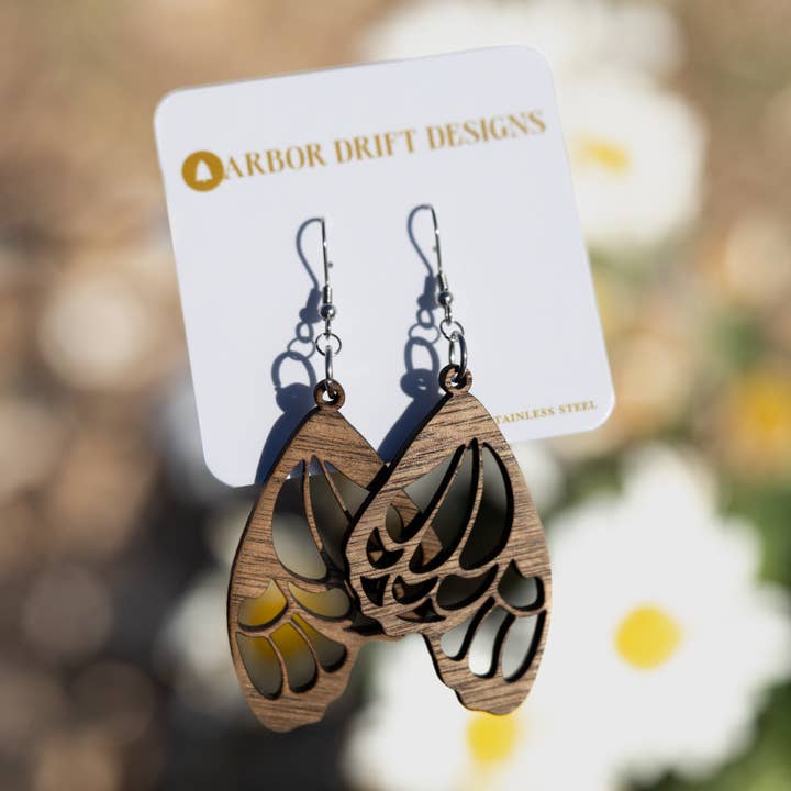 Lepidoptera Charm Dangle Earrings for wholesale by Arbor Drift Designs