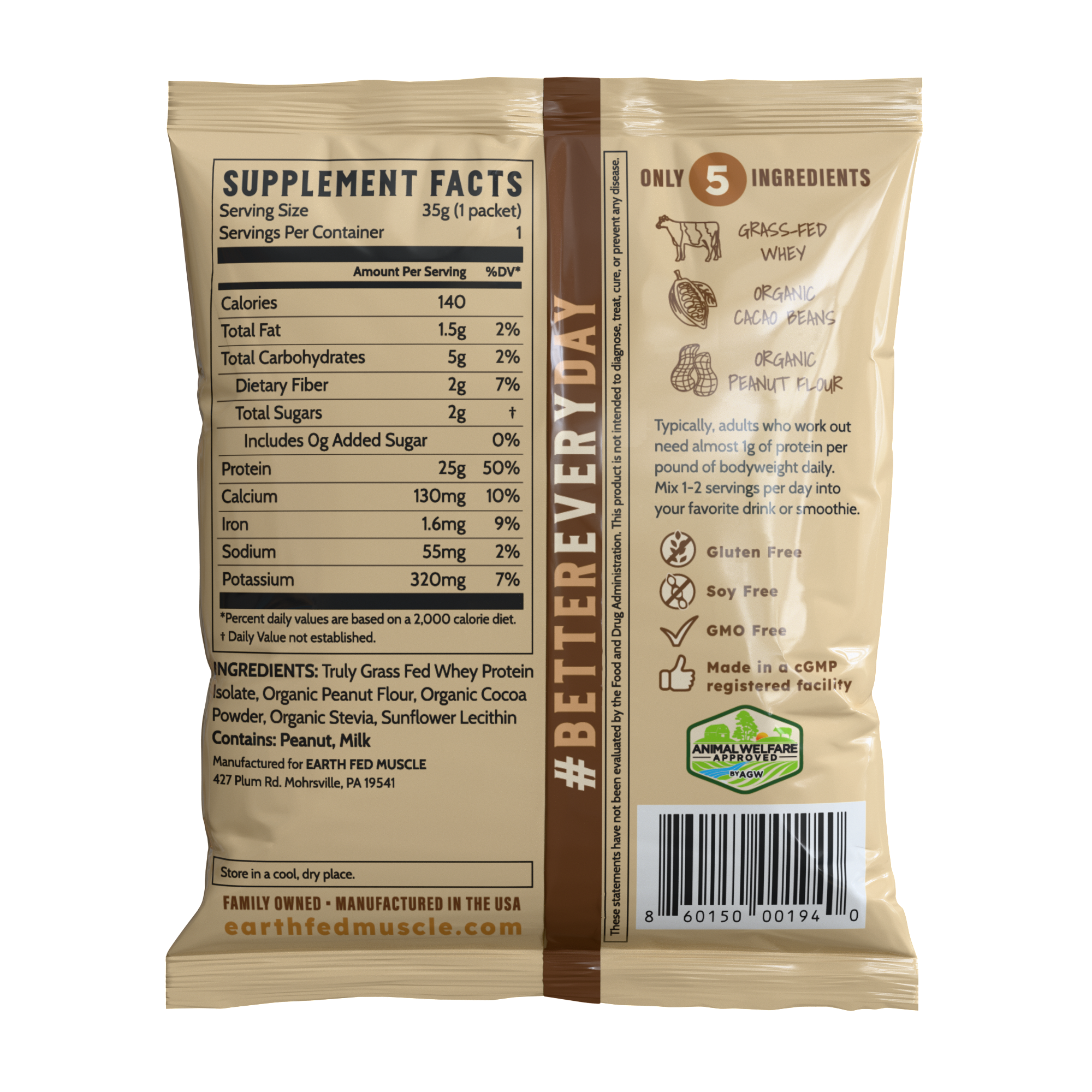 Earth Fed Muscle - Wholesale Protein/Superfood Powder - Single Serving Whey Protein Packs3