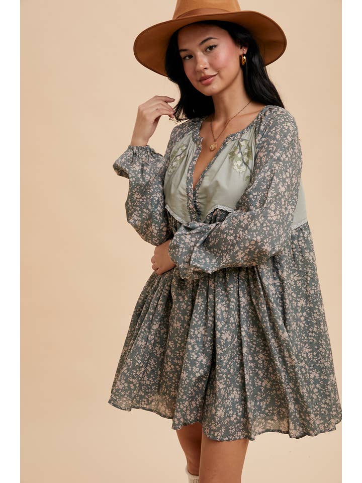 In Loom - Wholesale Dress - Women's - COTTON EMBROIDERED BABYDOLL DRESS