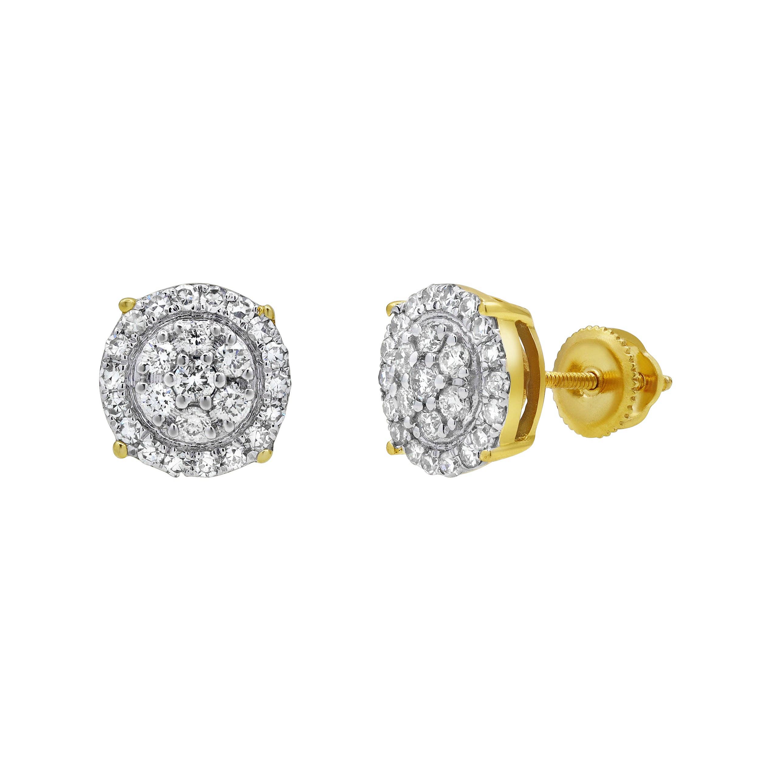 LuvMyJewelry (LMJ) - Vente Clous d'oreille - Boucles d'oreilles en or jaune 14K avec diamants Radiant Helios 0,5 ct. tw.