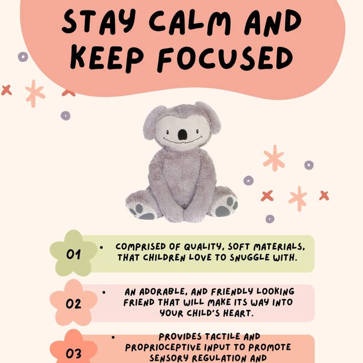 Bintiva - Wholesale Stuffed/Plush Toy - Kids & Baby - Weighted Calming Stuffies / Weighted Plush Animals for Children - for Anxiety Focus or Sensory Input5