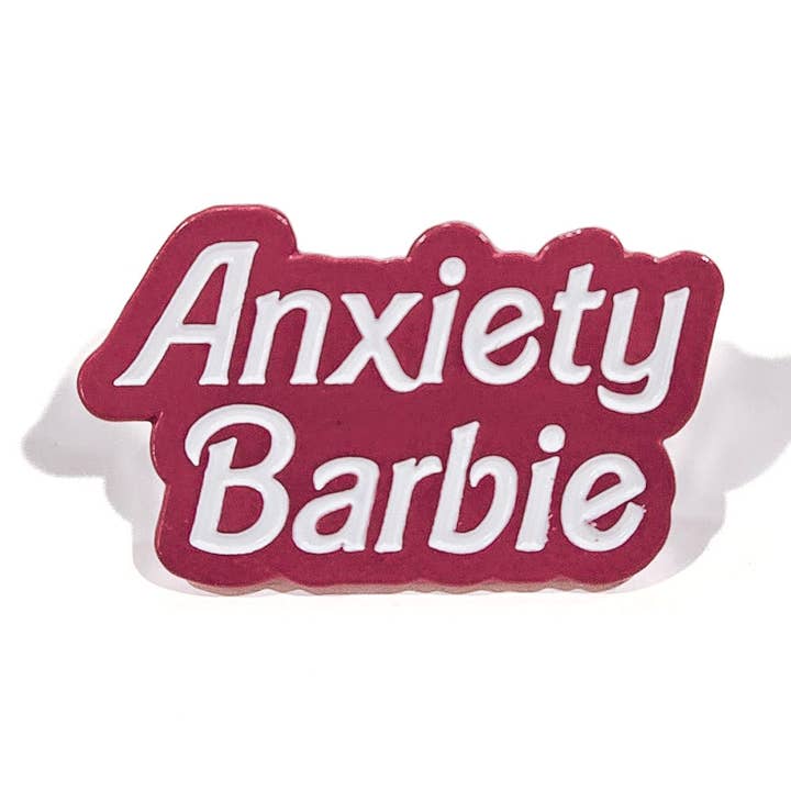 Pin: Anxiety Barbie - Mental Health Awareness & Pop Culture for wholesale by SHEWOLF Designs