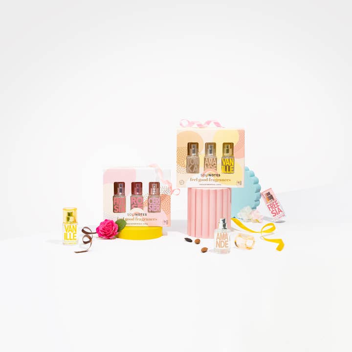 Solinotes (US Stores) - Distributed by Scents of Europe - Wholesale Perfume Gift Set - Minis Feel Good Discovery Set - Cherry, Rose, Freesia