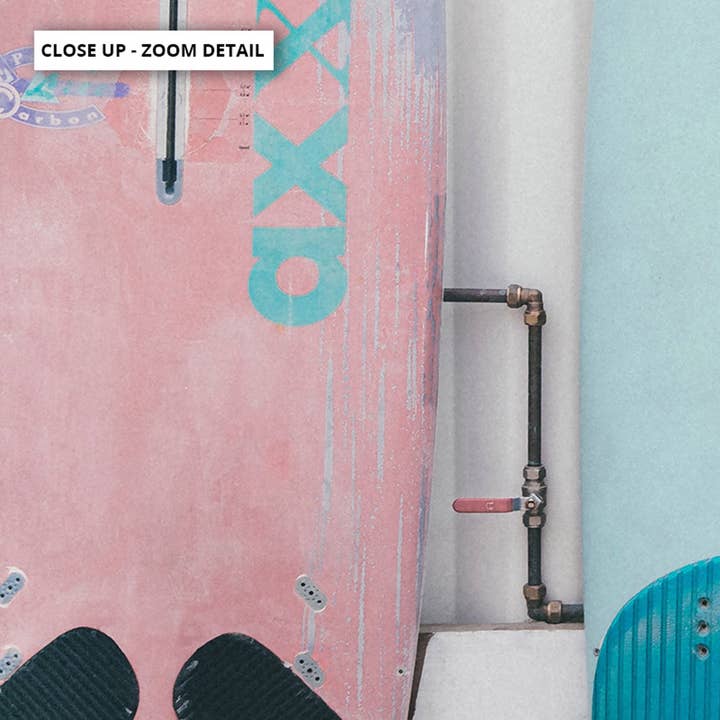 PRINT AND PROPER - Wholesale Art Print - Pastel Surfboards Art Print. Retro Grainy Beach Poster