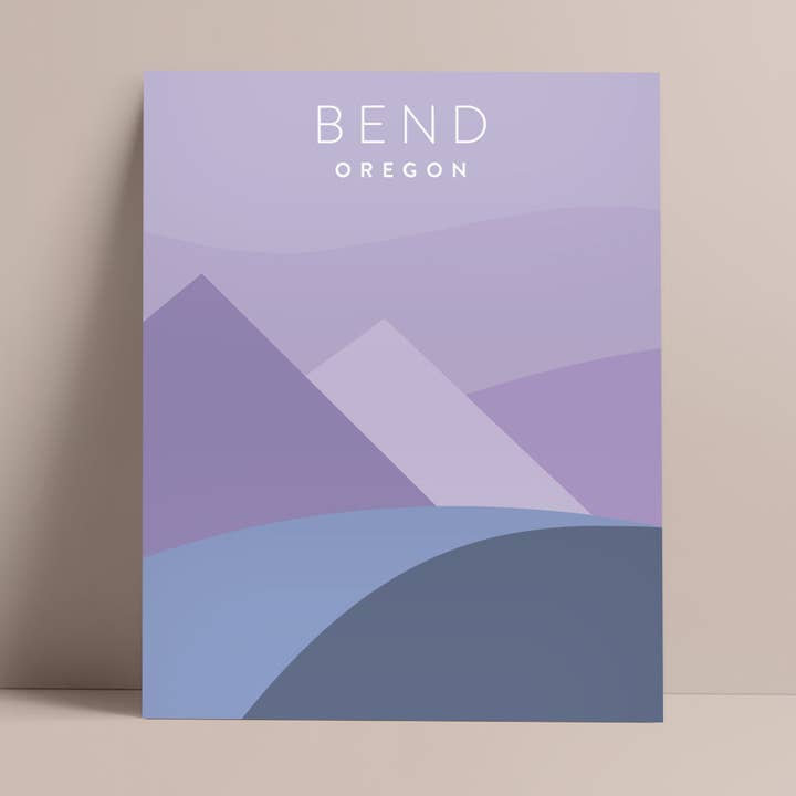 Bend, Oregon minimalistisk väggkonst för wholesale av Backstory Map Co.