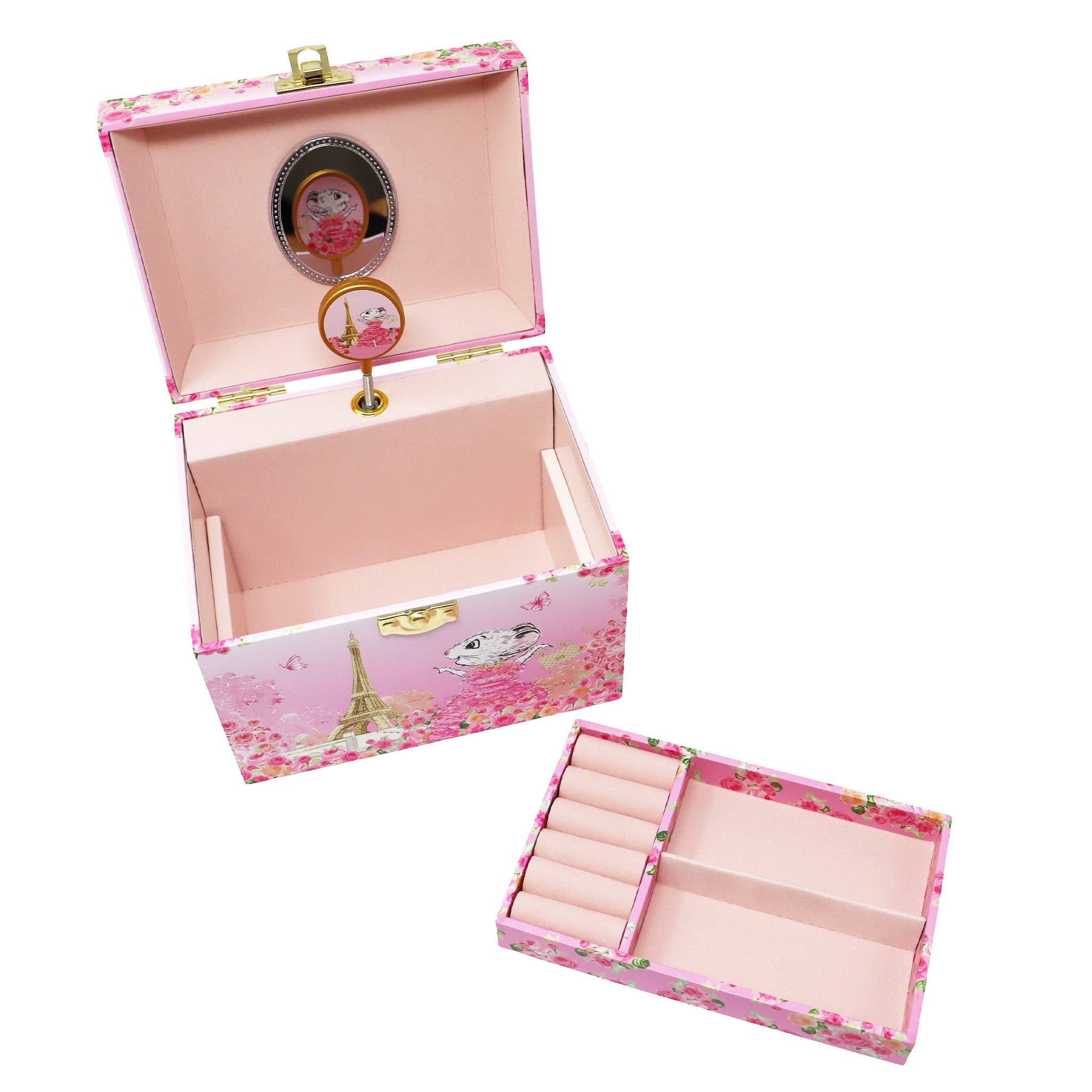 Pink Poppy USA - Wholesale Jewelry Box/Organizer - Kids - Claris The Chicest Mouse in Paris Pearl Musical Jewellery Box | Pack of 13
