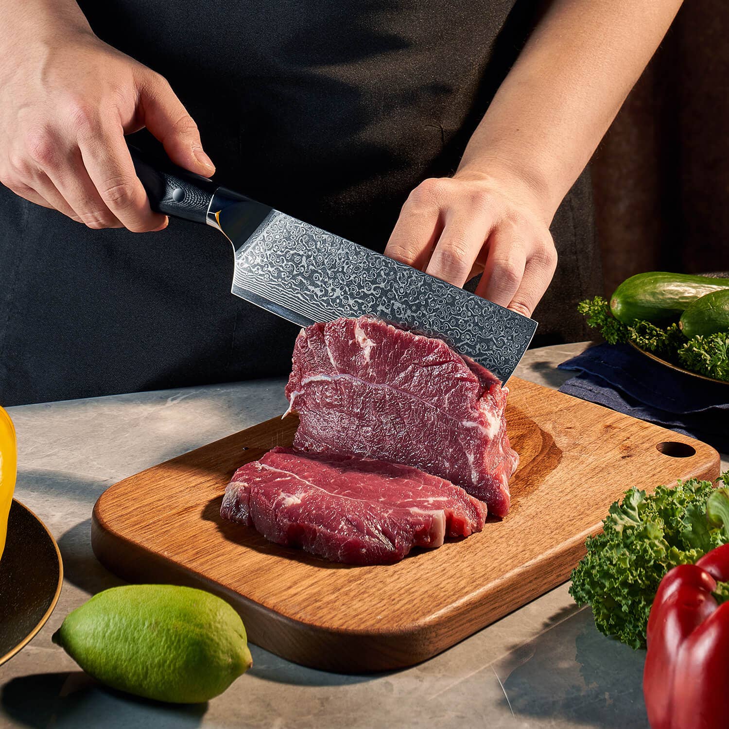 Senken Knives - Wholesale Kitchen/Utility Knife - "Shogun" Japanese VG10 Damascus Steel Cleaver1