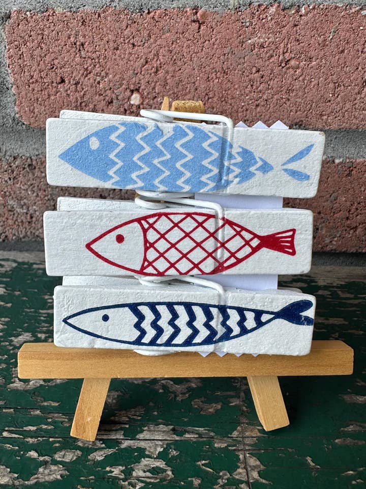 NYE Rød Hvid og Blå Patriotiske Fisk Snackpose Chipsklemmer for engroshandel hos NanCBeeCreations