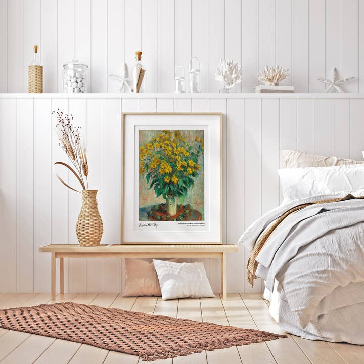 Sugar & Canvas - Wholesale Art Print - Monet Jerusalem Artichoke Flowers 1880 Vintage Art Print N175