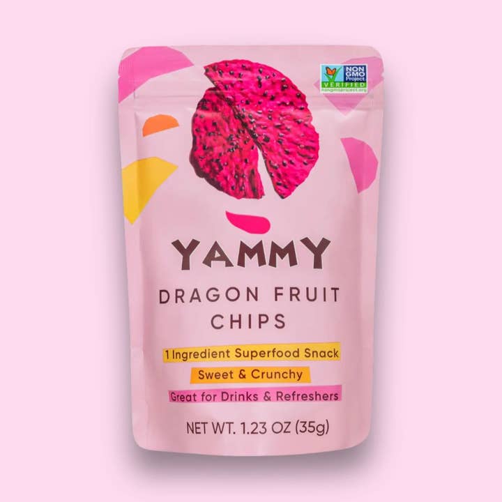 Yammy - Wholesale Dried/Dehydrated Fruit - Dried Dragon Fruit Chips Snack Pack: Gluten Free, Vegan1