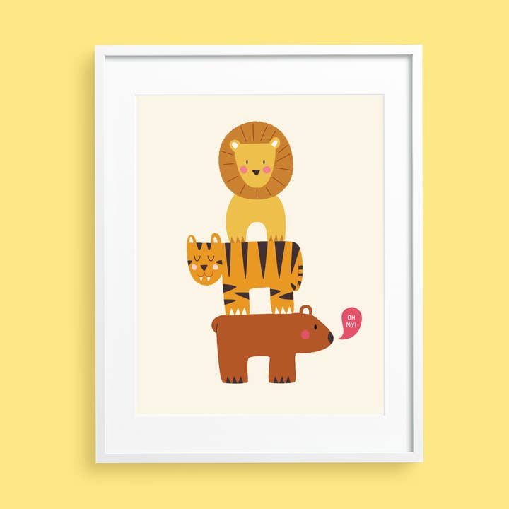 Lions, tigres et ours — Affiche décorative safari pour chambre de bébé pour la vente par Nicole Marie Paperie