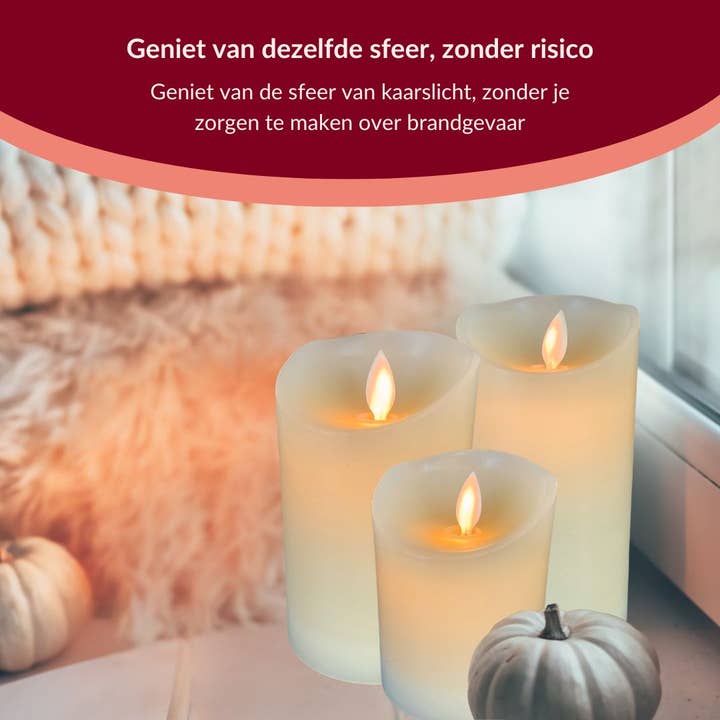 a sunny day - Wholesale Flameless Candle - Rechargeable LED candles with moving flame - 3 pieces6