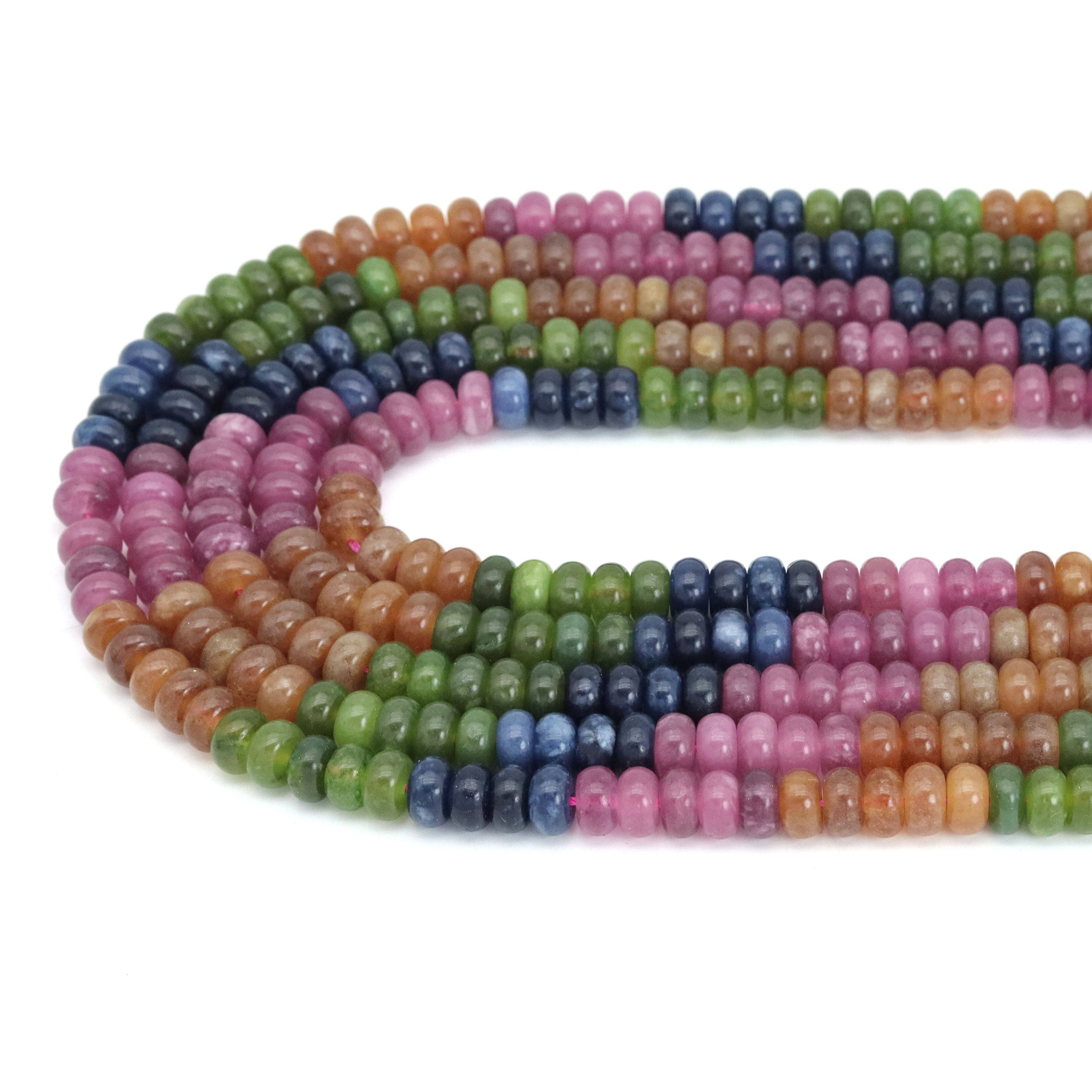 BestBeads&Beyond – wholesale Pärlor – 5x8mm slät rondell färgglad kvarts, Sku #U21261