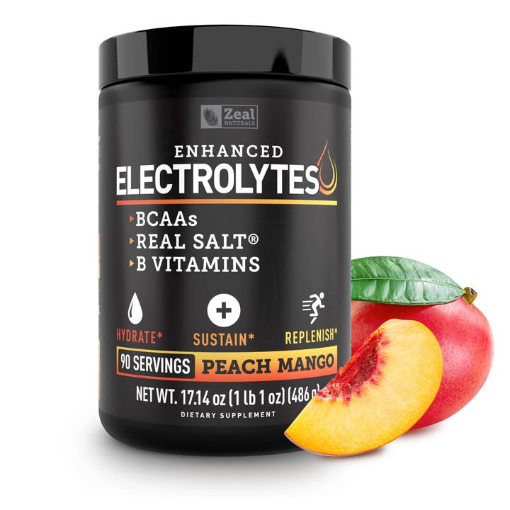 Enhanced Electrolytes Powder (Peach-Mango) for wholesale by Zeal Naturals