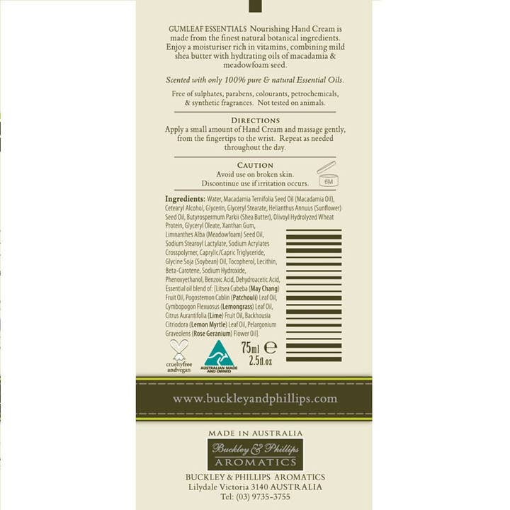 Buckley & Phillips Aromatics - Wholesale Hand cream/lotion - Indulgence Hand Cream1