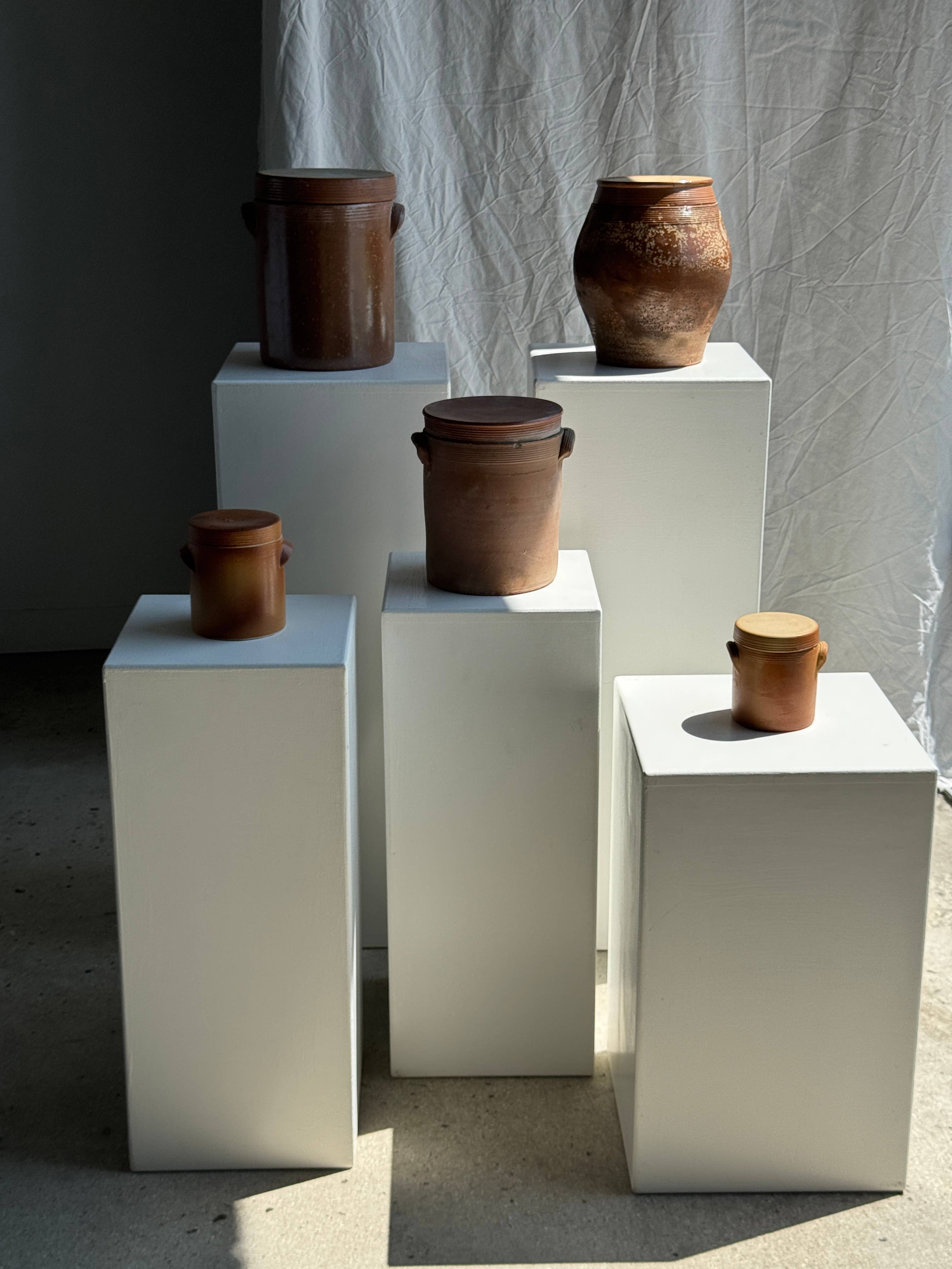 Office Objets – Großhandel Blumentopf – Großer ovaler Steinguttopf mit Deckel H247