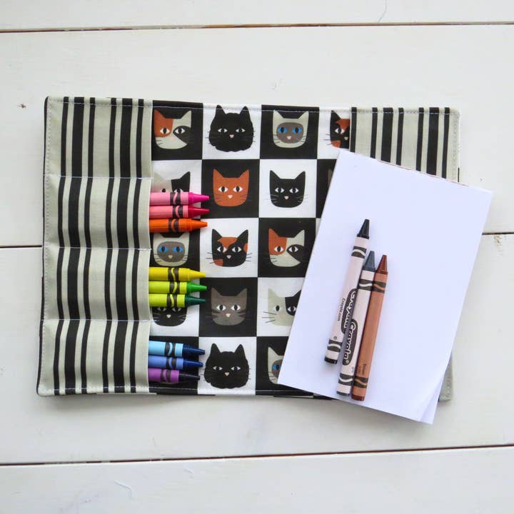 Cat Handmade Crayon Notebook with Notepad – Kid’s Art Kit for wholesale by PaperFromHeaven