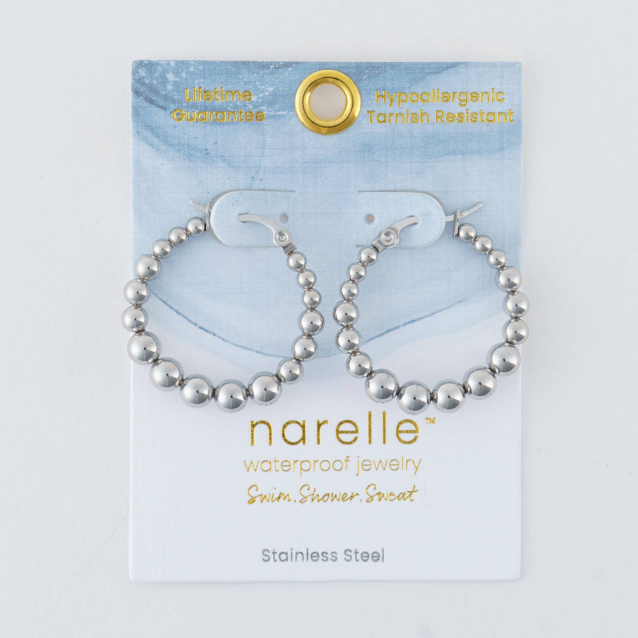 Elsie & Zoey - Wholesale Hoop Earrings - Waterproof Earrings Narelle Bubble Hoops in 18K Gold + Steel11