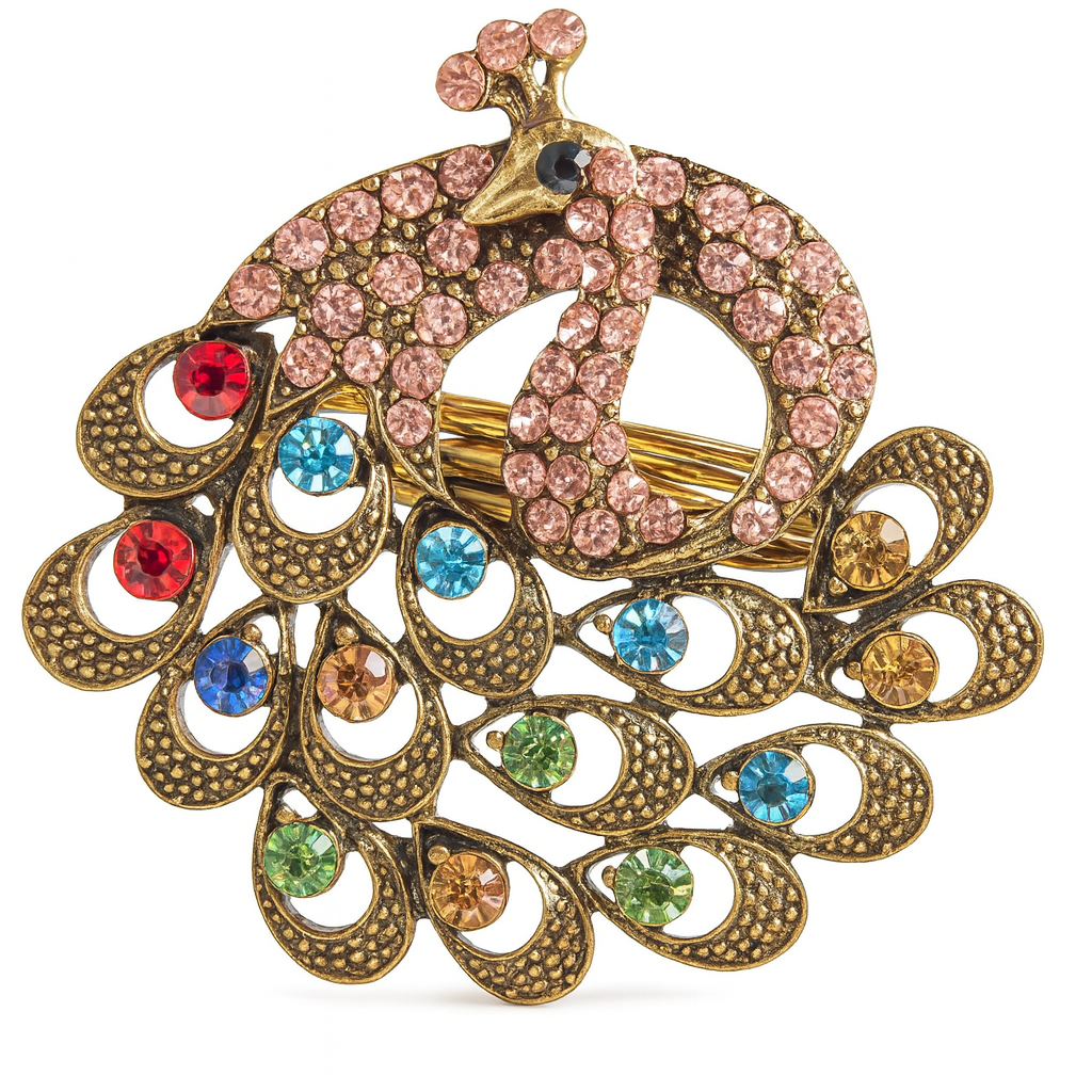 Fennco Styles – Engroshandel Servietring – Bejeweled påfugleservietring – Et strejf af overdådighed3