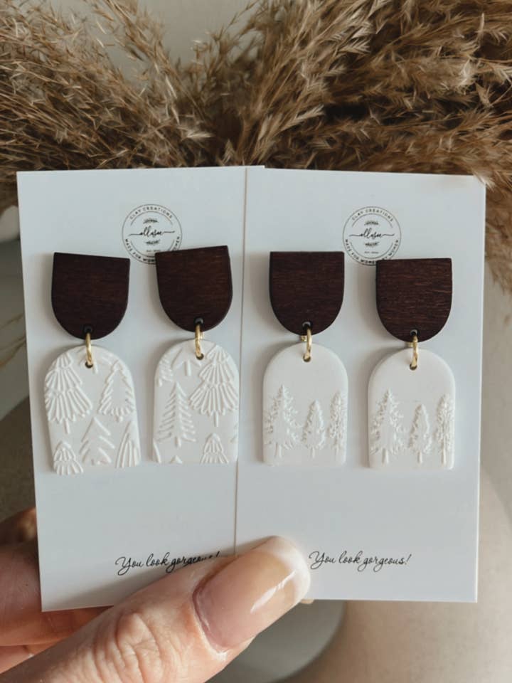 Wooden Tree Earrings for wholesale by ElleseeWomen
