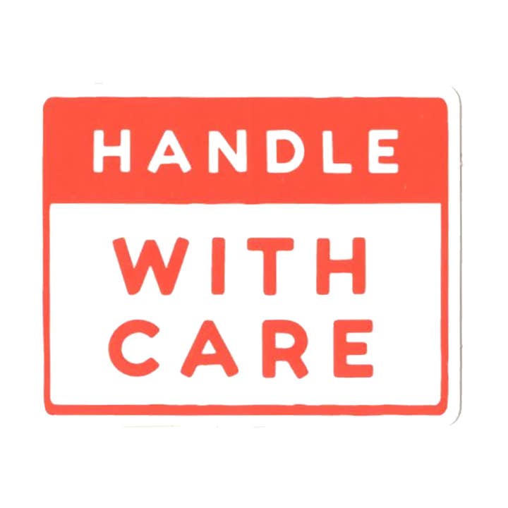 Handtag With Care klistermärke för wholesale av Power and Light Press