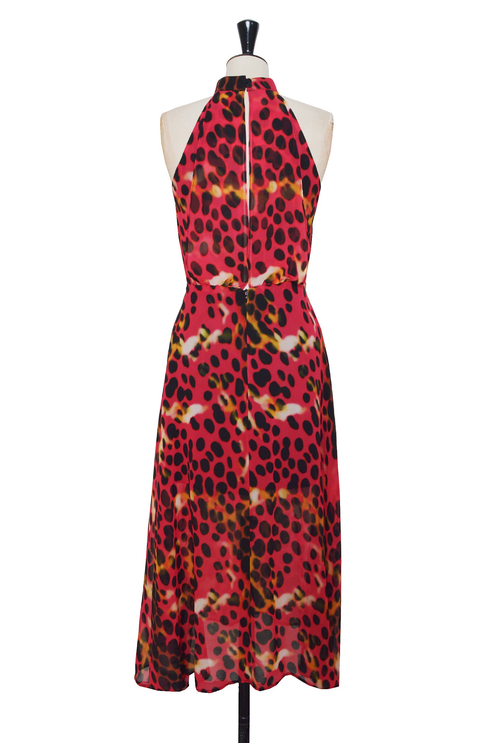 ELLI WHITE - Wholesale Dress - Women's - Flared Long Dress with Animal Print2