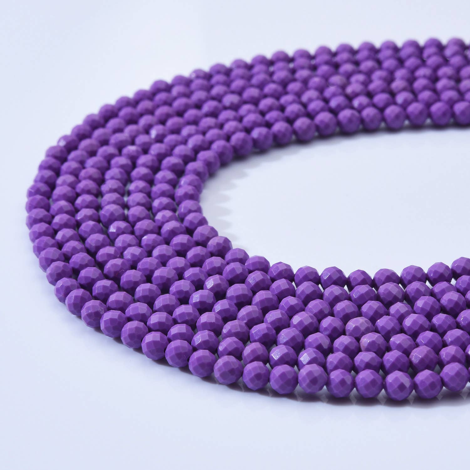 Beads Creation - Wholesale Beads - Phosphosiderite 3–4mm Faceted Round Purple Beads PRP10211