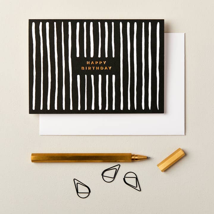 Stripes verjaardagskaart | Vrouwelijke verjaardagskaart | Moderne kaart voor wholesale door Ink & Bloom