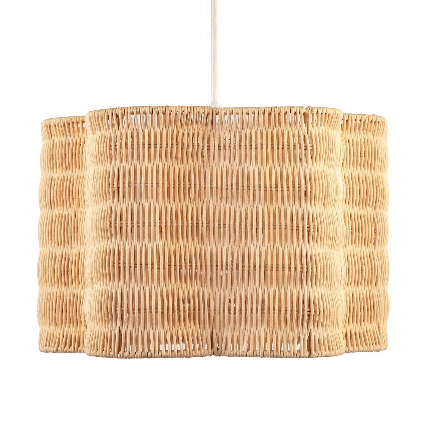 Happy Homewares – wholesale Lampshade – Classic Scallop Edged Natural Rattan Wicker Pendant Lighting Shade3