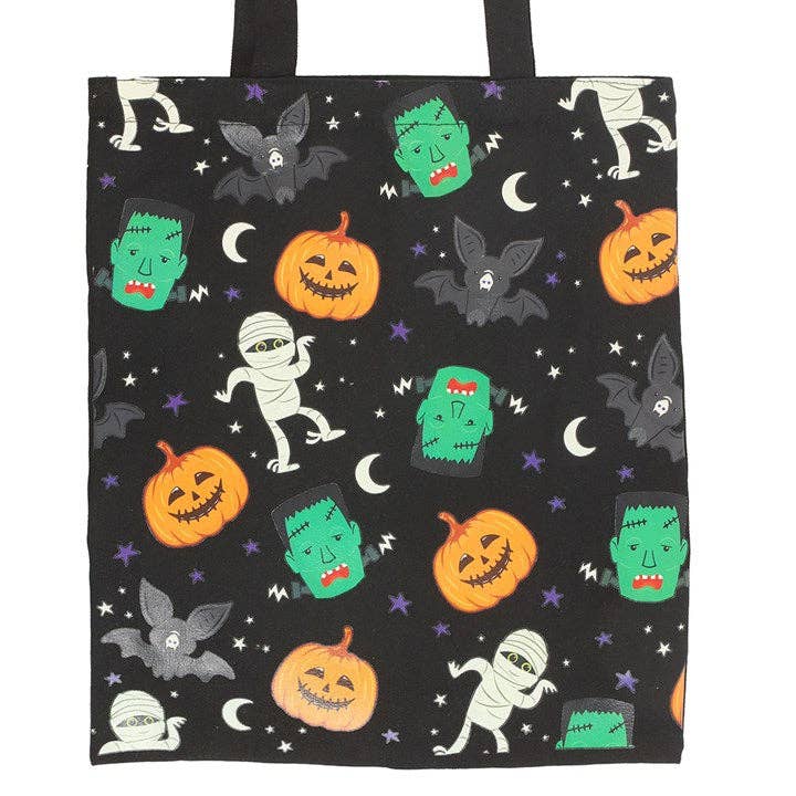 Something Different Wholesale – wholesale Tote bag – Women's – Monster Mash Halloween Print Polycotton Tote Bag2