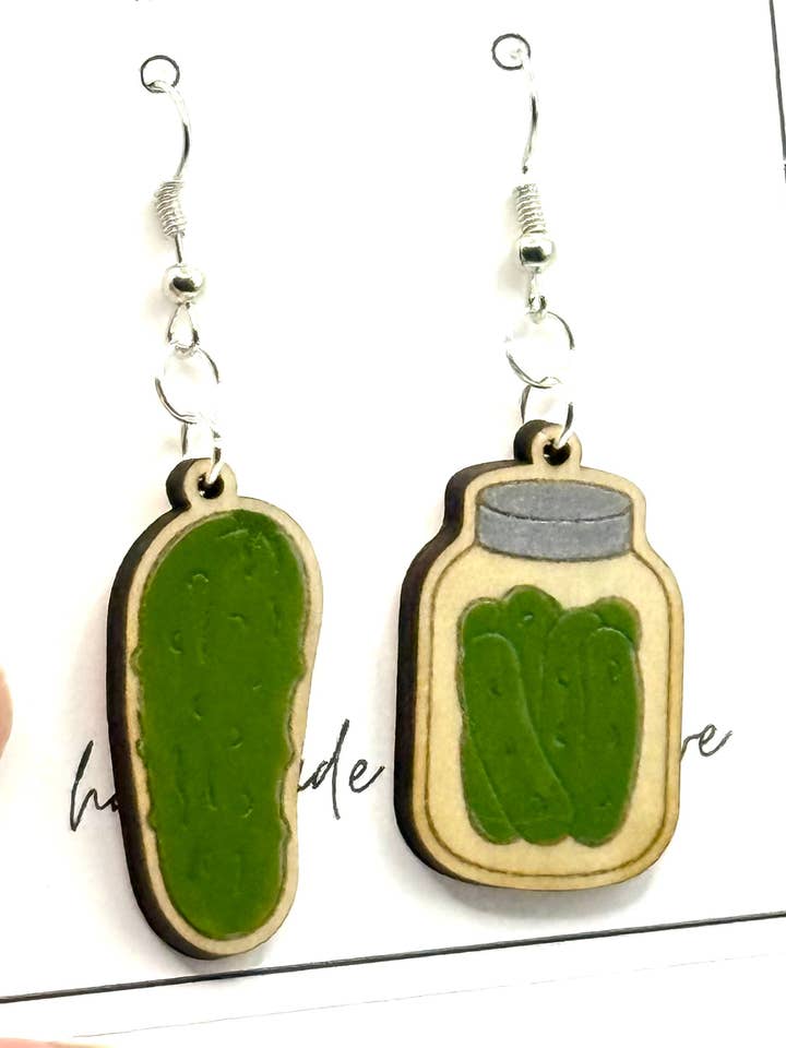 Essiggurke + Glas Hängeohrringe für den Großhandel von Hound Dog Boutique