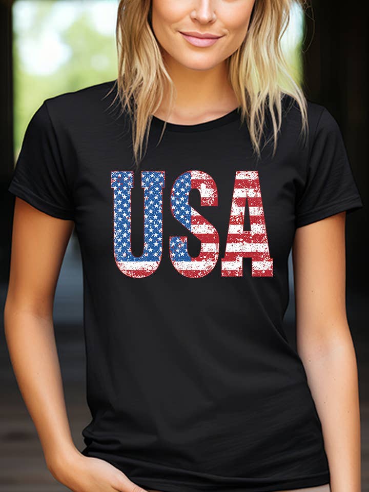 T-shirt graphique USA. pour la vente par DG WORLD