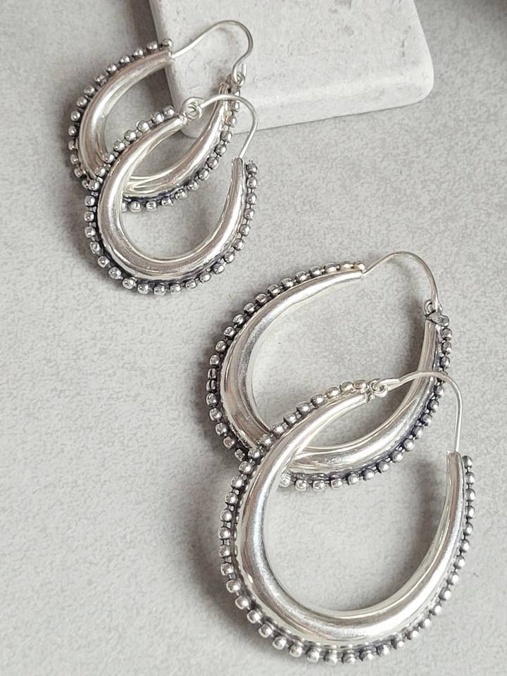 Argolas de prata / Argolas grossas / Brincos de prata / Presente / Boémio / Argolas pequenas / Argolas grandes / Hippie / Bonito por atacado de Laboheme