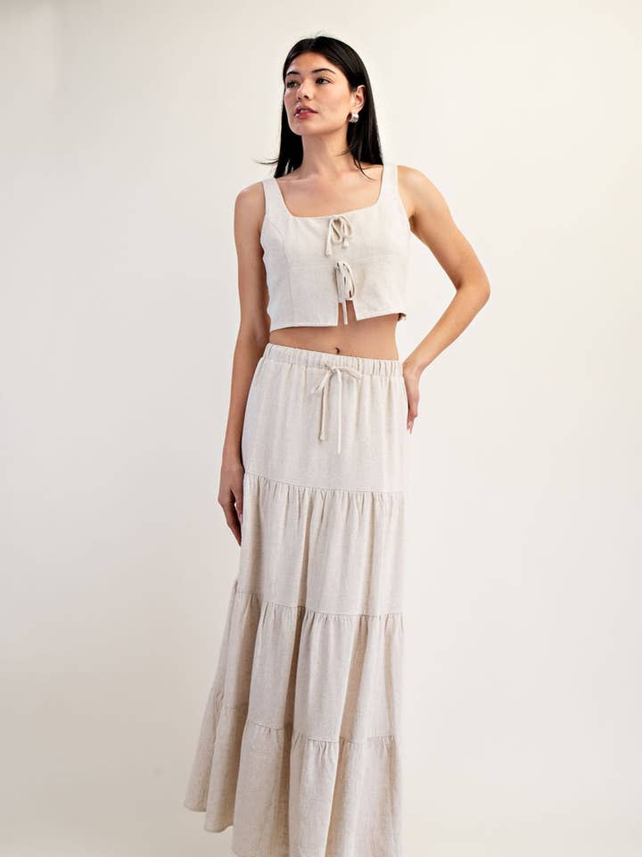 Ct5125 Linen Blend Square Neck Top for wholesale by Edit by Nine