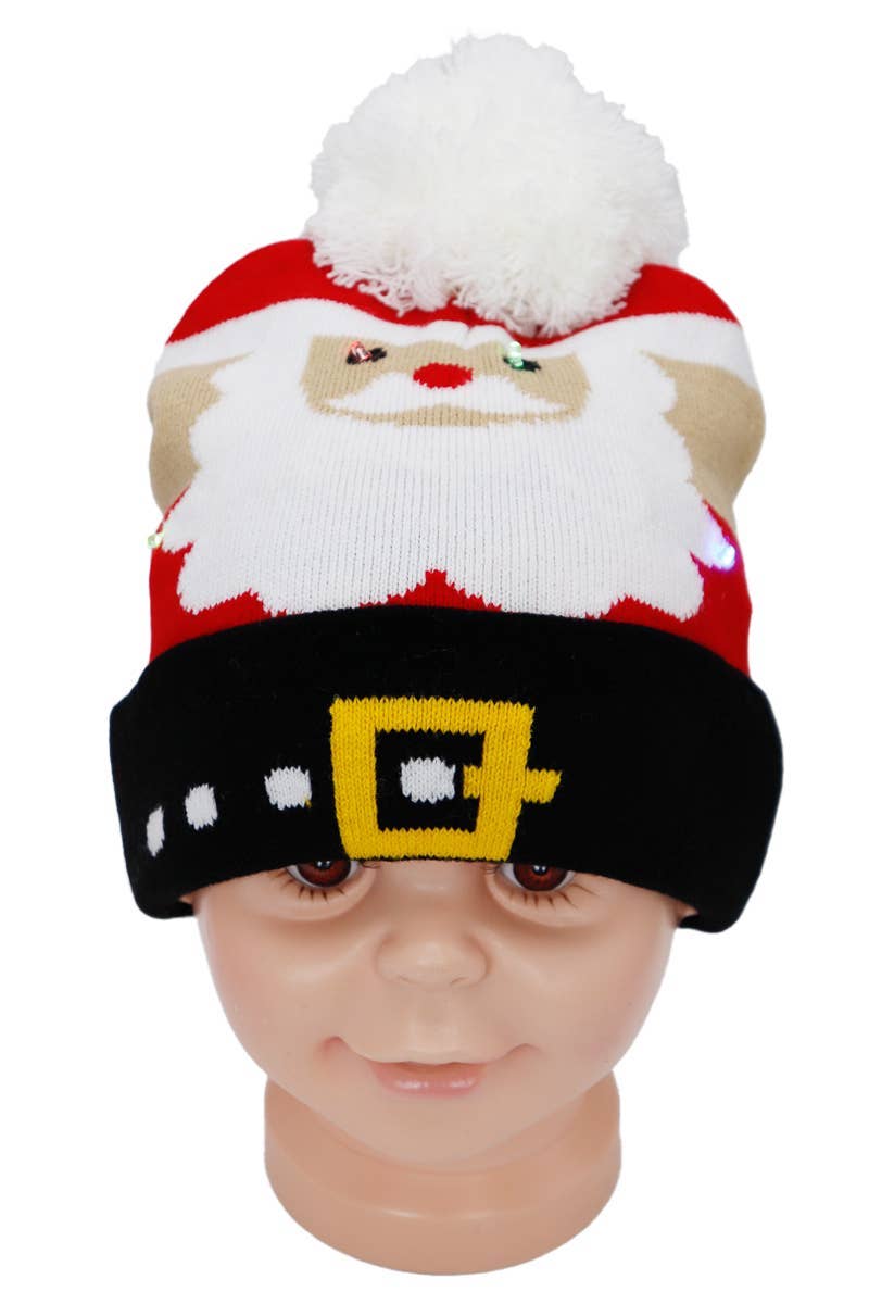 ASSORTED Big Kids Christmas Led Light-up Single Pom Beanie for wholesale on Faire2