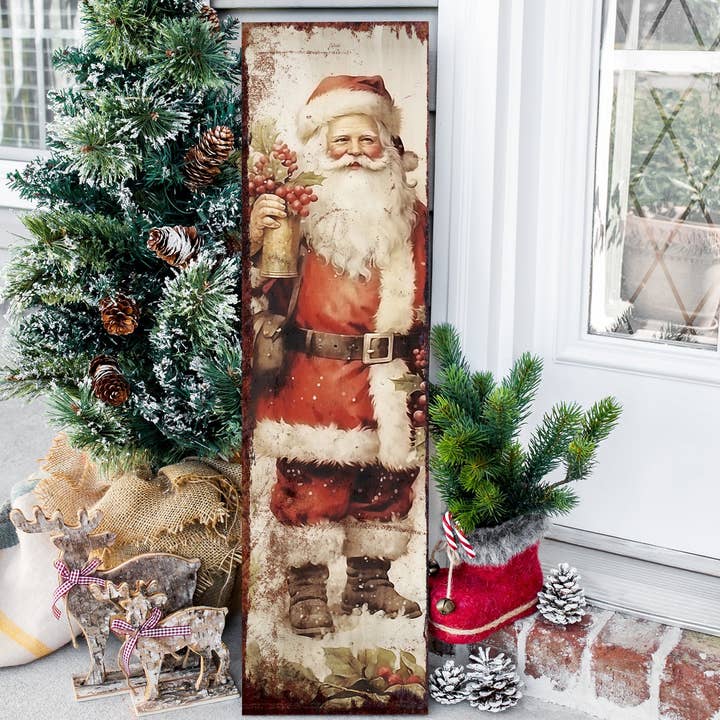 TX USA Corporation - Wholesale Christmas Decoration - Vintage Santa Christmas Porch Leaner | Farmhouse Welcome Sign8