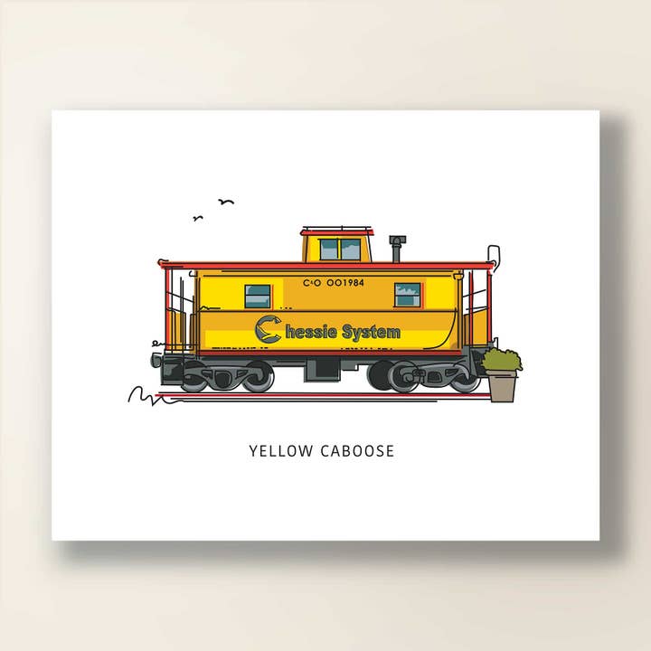 Caboose jaune | Série Winter Garden Landmark pour la vente par A. B. Newton and Company