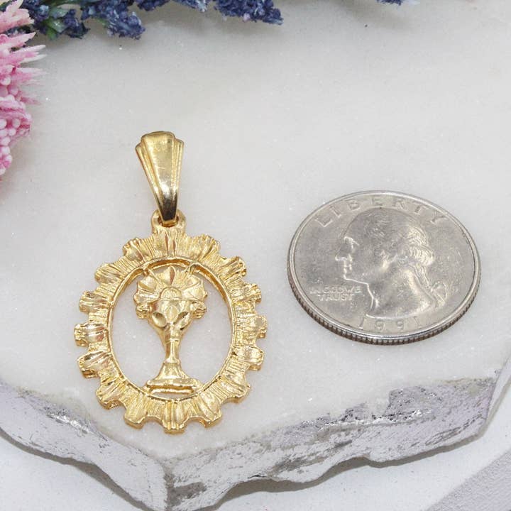 Cherie by Cherie - Wholesale Individual Charm/Pendant - First Communion Cup Medallion Pendant3