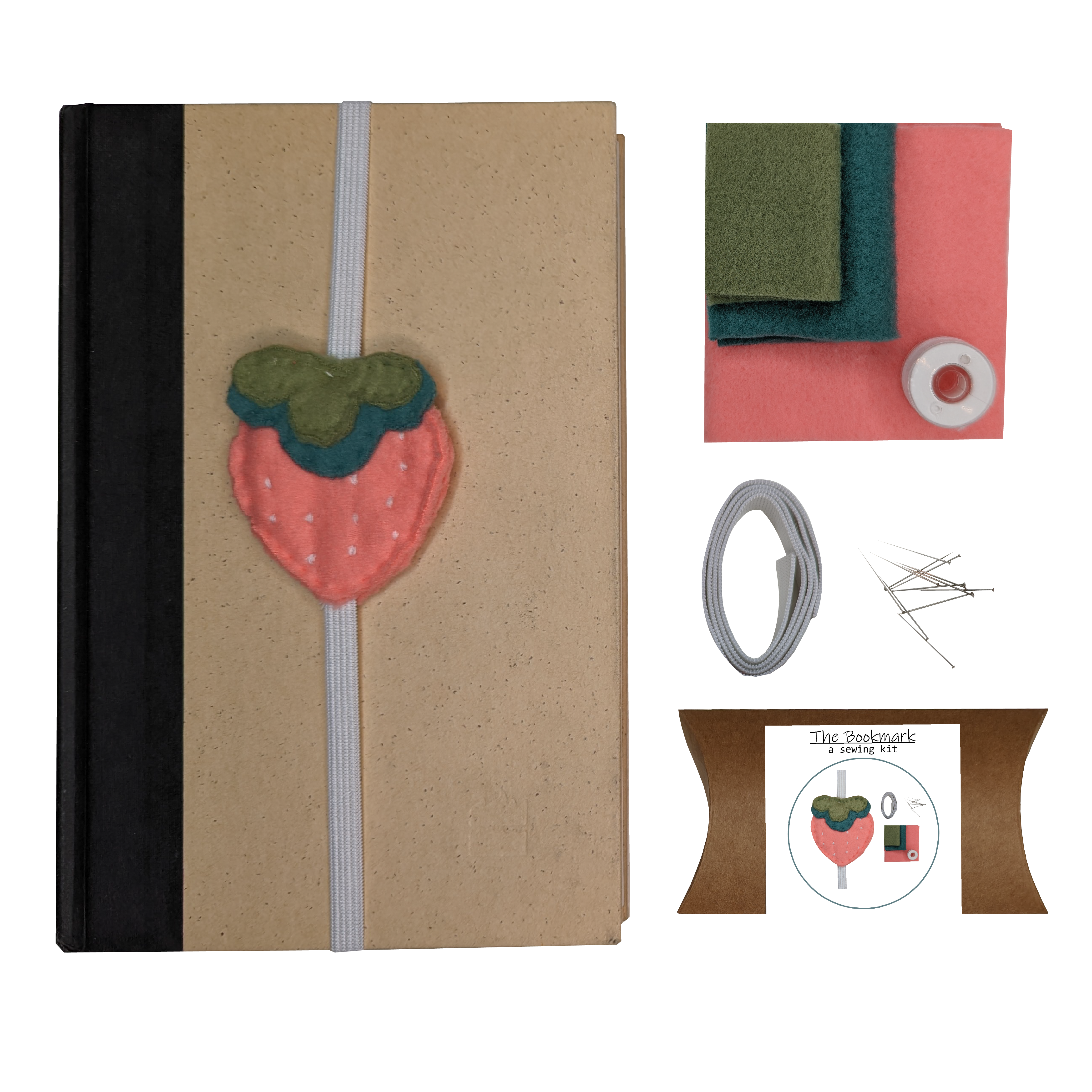 Butterscotch Sewing - Wholesale DIY Craft Kit - DIY Strawberry Bookmark Sewing Kit2