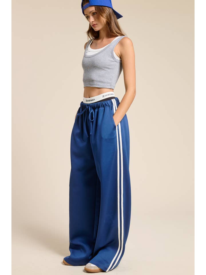 Mimosa - Wholesale Pants - Women's - Wide Leg Track Pants with Side Stripes22