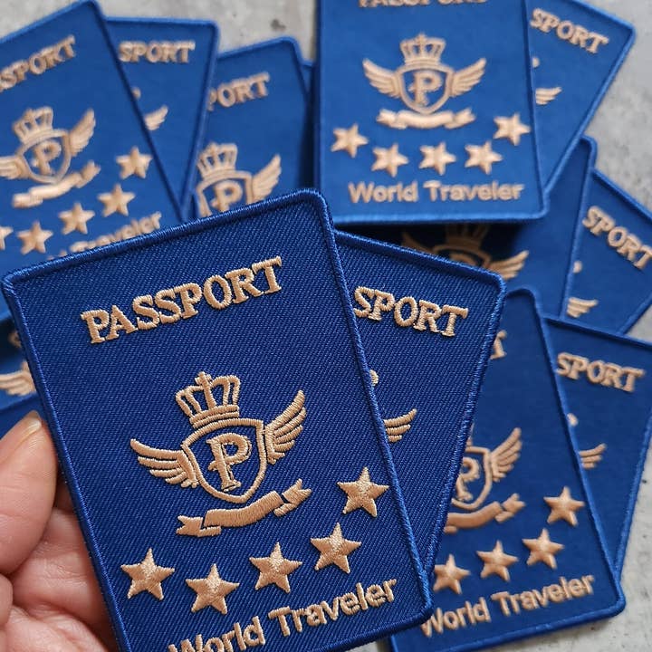 Patch Party Club – wholesale Patch – "World Traveler Passport" 1-pc, Iron-on Patch, 4"x2"1