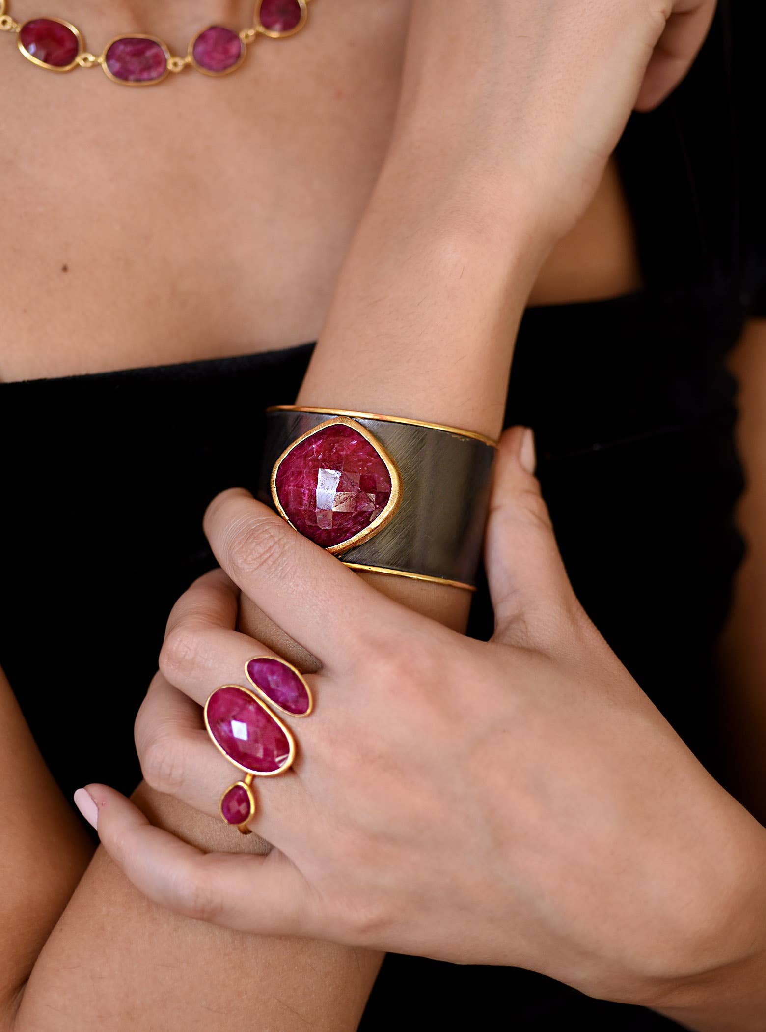 FELIX Z DESIGNS - Wholesale Cocktail/Statement Ring - 925 Silver Double Gemstone Ring4