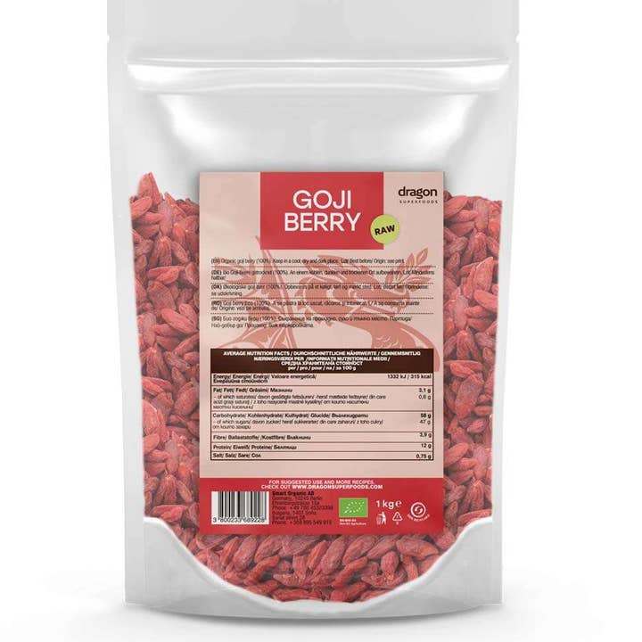 Bett'r - Venta al por mayor Fruta deshidratada - Baya de Goji, seca, bio, superalimentos de dragón, 100 g/1 kg