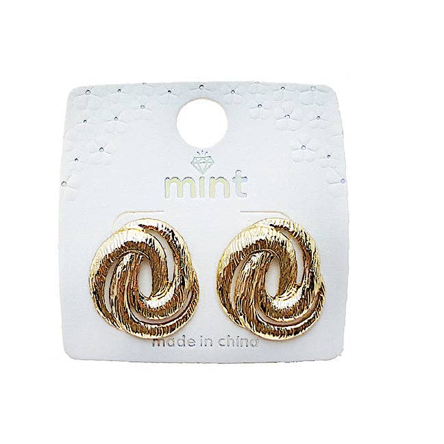 Atlas Fashion - Wholesale Stud/Post Earrings - Brushed Swirl Post Earring