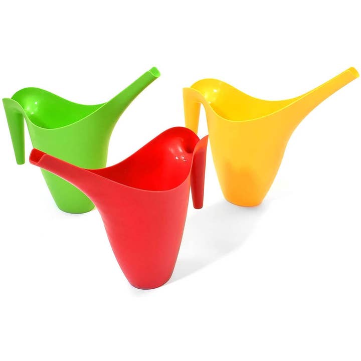 Ashman Set of 3 Watering Can, Indoor and Outdoor Use, Red, Green, Yellow, 2 Liter Capacity for wholesale by Ashman Online