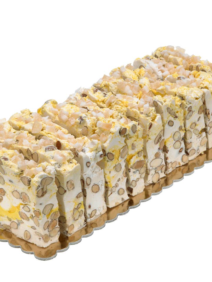 Limoncello soft nougat 150g 12 slices Tray for wholesale by Dulcefina Chocolate and Sweets