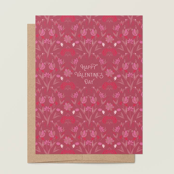 Hindbær Valentine A2 Hilsen Kort for engroshandel hos re:mused studio