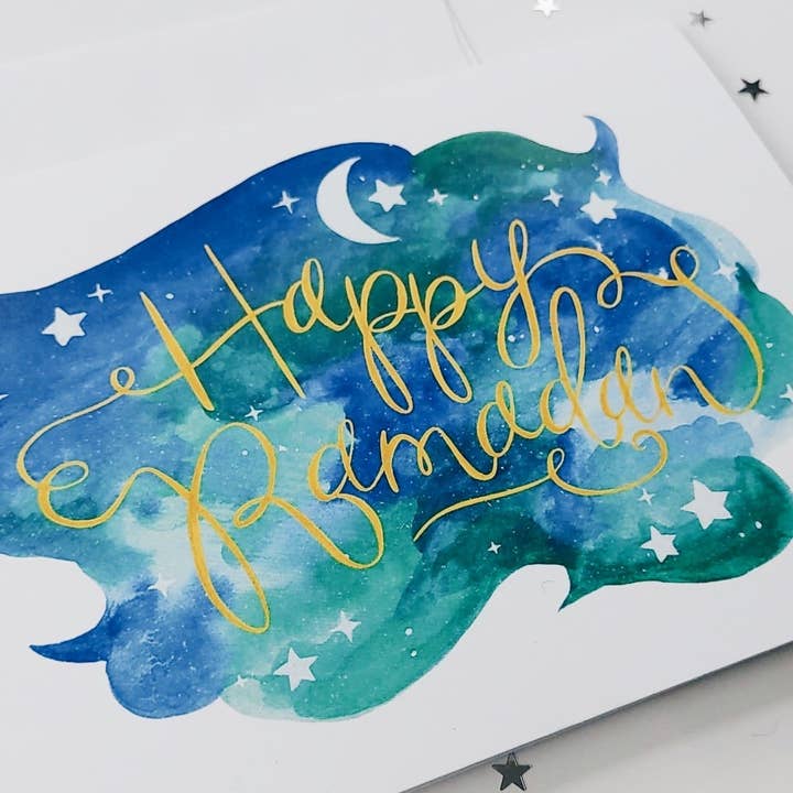 Carte de vœux Ramadan Kareem 7x5 pour la vente par Din Prints